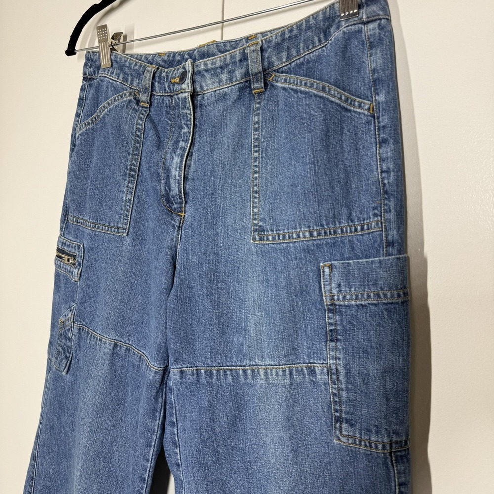 Jones New York Sport Capri Jeans sz 30 Medium Wash Stretch Wide Leg Classic EUC - Picture 5 of 14